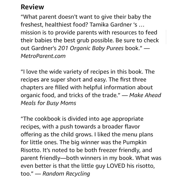 Paperback Book: 201 Organic Baby Purées by Tamika L. Gardner - Picture 3 of 11